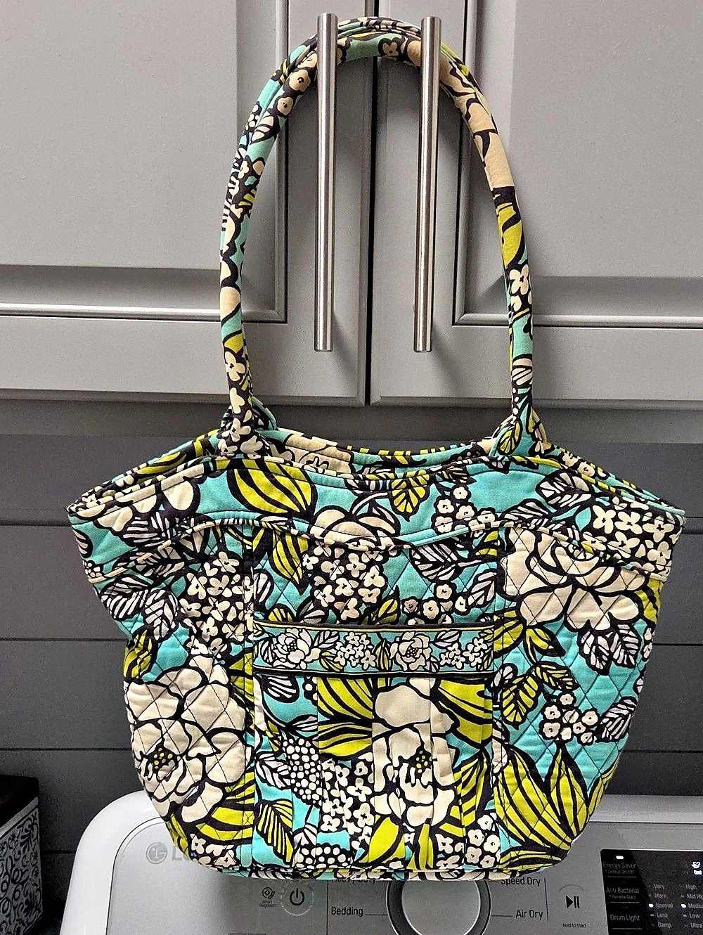 Vera Bradley Betsy Tote Floral Tote in Retired Island Blooms Pattern.